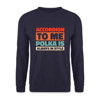 Accordéon - Sweat-shirt Unisexe - marine - Devant - Alina (178cm) & Michal (187cm)