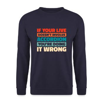 Accordéon - Sweat-shirt Unisexe - marine - Devant - Alina (178cm) & Michal (187cm)