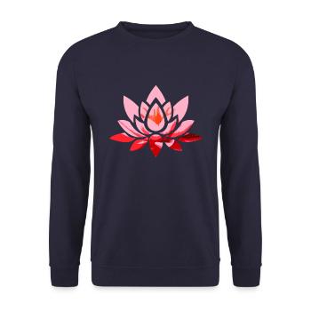 Lotus Flower - Unisex Sweatshirt - navy - Front - Alina (178cm) & Michal (187cm)