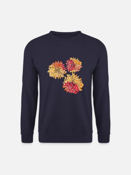 Flowers with floral pattern - Unisex Sweatshirt - navy