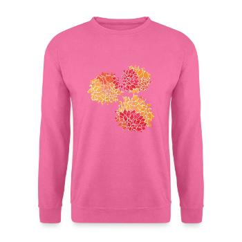 Blumen mit Blumen Muster - Unisex Pullover - Pink - Vorne