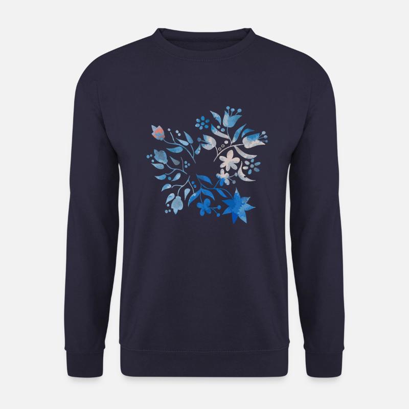 Flowers and leaves - Unisex Sweatshirt - navy