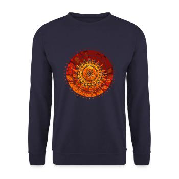 Mandala - Unisex Sweatshirt - navy - Front - Alina (178cm) & Michal (187cm)