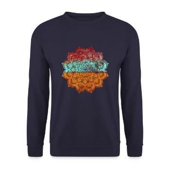 Mandala - Unisex Pullover - Navy - Vorne - Alina (178cm) & Michal (187cm)
