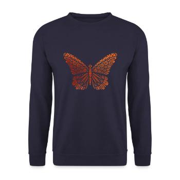 butterfly - Unisex Sweatshirt - navy - Front - Alina (178cm) & Michal (187cm)