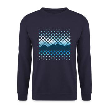 Motif de montagnes - Sweat-shirt Unisexe - marine - Devant - Alina (178cm) & Michal (187cm)