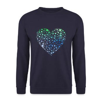 Shapes heart - Unisex Sweatshirt - navy - Front - Alina (178cm) & Michal (187cm)