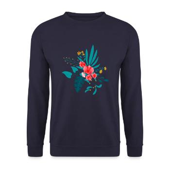 Bunch of flowers - Unisex Sweatshirt - navy - Front - Alina (178cm) & Michal (187cm)