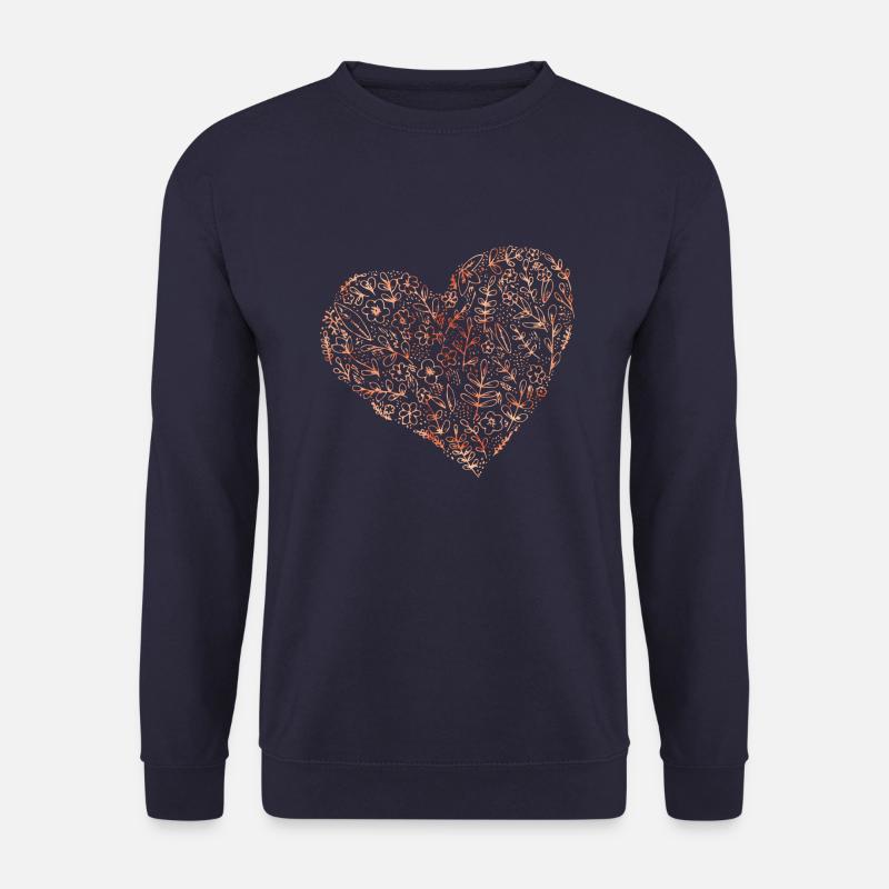 Blumen Herz - Unisex Pullover - Navy