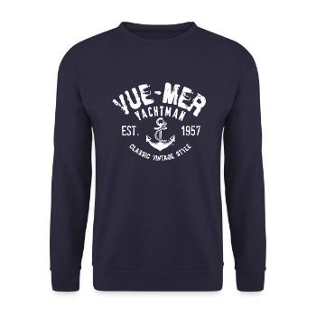 Vue Mer Yachtman classic vintage style - Sweat-shirt Unisexe - marine - Devant - Alina (178cm) & Michal (187cm)