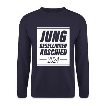 Junggesellinnenabschied 2024 Jga - Unisex Pullover - Navy - Vorne - Alina (178cm) & Michal (187cm)