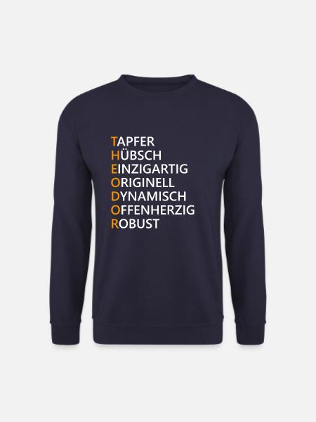Theodor Name Geschenk - Unisex Pullover - Navy