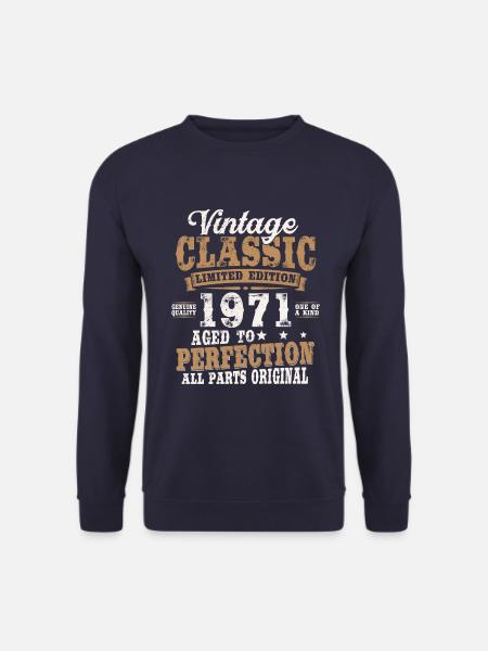 Vintage 1971 Born Vintage Birthday Gift - Unisex Sweatshirt - navy