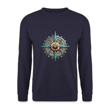 Boussole de voyage - Sweat-shirt Unisexe - marine - Devant - Alina (178cm) & Michal (187cm)