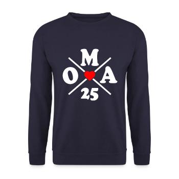 Oma 2025 - Unisex Pullover - Navy - Vorne - Alina (178cm) & Michal (187cm)