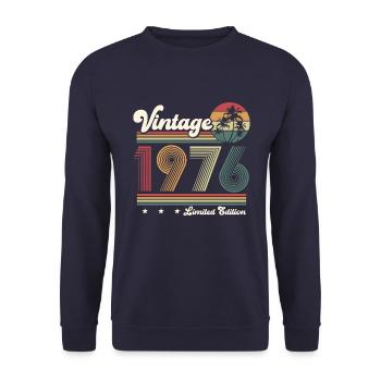 Millésime 1976 Rétro anniversaire cadeau - Sweat-shirt Unisexe - marine - Devant - Alina (178cm) & Michal (187cm)