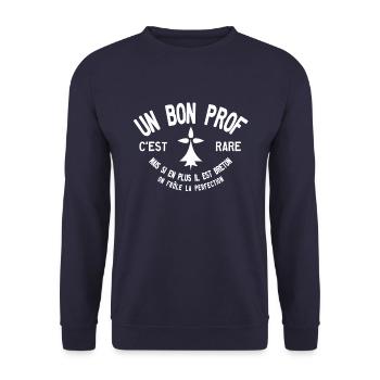 Ein guter Lehrer ist selten, aber wenn er Bretone ist - Unisex Pullover - Navy - Vorne - Alina (178cm) & Michal (187cm)