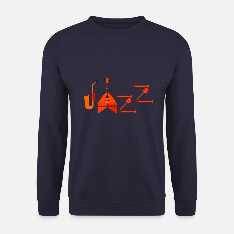 Musik Instrumente Jazz Gitarre Notenschlüssel - Unisex Pullover - Navy