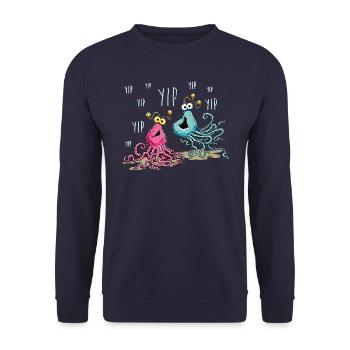Sesame Street Yip Yip Alien - Unisex Sweatshirt - navy - Front - Alina (178cm) & Michal (187cm)