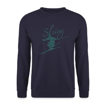 skiing ski fahren - Unisex Pullover - Navy - Vorne - Alina (178cm) & Michal (187cm)