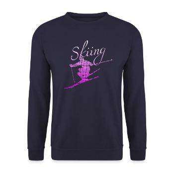 Skiing skiing - Unisex Pullover - Navy - Vorne - Alina (178cm) & Michal (187cm)