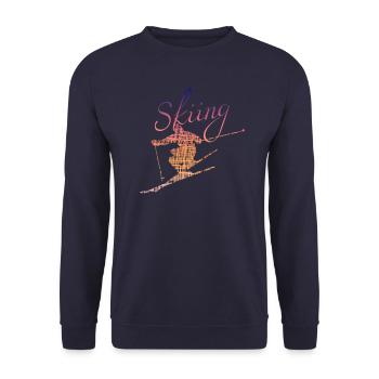 Skiing Ski - Unisex Pullover - Navy - Vorne - Alina (178cm) & Michal (187cm)