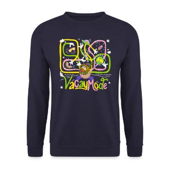 Mr. Potato Head Vacay Mode - Unisex Sweatshirt - navy - Front - Alina (178cm) & Michal (187cm)