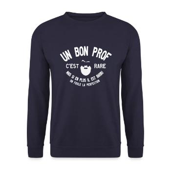 A good bearded teacher is rare - Unisex Sweatshirt - navy - Front - Alina (178cm) & Michal (187cm)