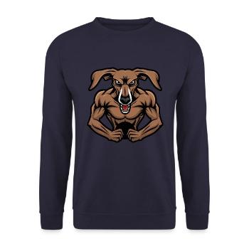 Greyhound Dog Muscles Bodybuilding - Unisex Sweatshirt - navy - Front - Alina (178cm) & Michal (187cm)