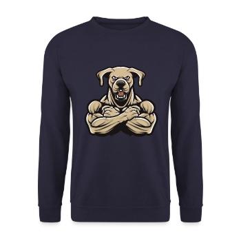 Labrador Dog Muscles Bodybuilding - Unisex Sweatshirt - navy - Front - Alina (178cm) & Michal (187cm)