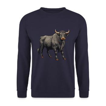 Bulle Tier - Unisex Pullover - Navy - Vorne - Alina (178cm) & Michal (187cm)