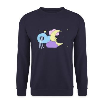 Goodnight Moon - Unisex Sweatshirt - navy - Front - Alina (178cm) & Michal (187cm)