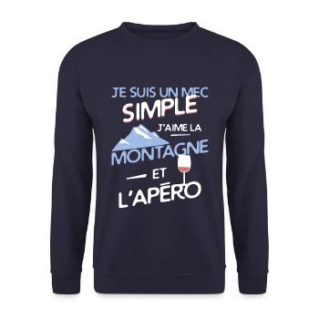 Montagne - un mec simple - Sweat-shirt Unisexe - marine - Devant - Alina (178cm) & Michal (187cm)