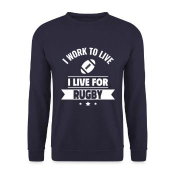 Rugbyliebe: Geschenk für Spieler,rugby - Unisex Pullover - Navy - Vorne - Alina (178cm) & Michal (187cm)