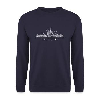 Berlin Skyline Capitale de la Porte de Brandebourg - Sweat-shirt Unisexe - marine - Devant - Alina (178cm) & Michal (187cm)