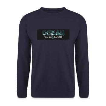 Think big & live deep | photographic design - Unisex Sweatshirt - navy - Front - Alina (178cm) & Michal (187cm)