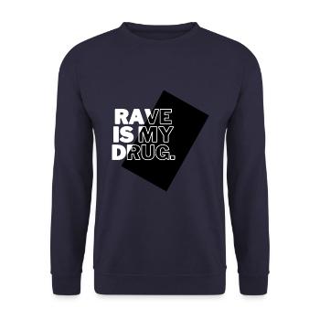 Rave ist meine Droge - Unisex Pullover - Navy - Vorne - Alina (178cm) & Michal (187cm)