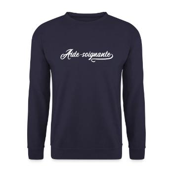 Aide-soignante - Sweat-shirt Unisexe - marine - Devant - Alina (178cm) & Michal (187cm)