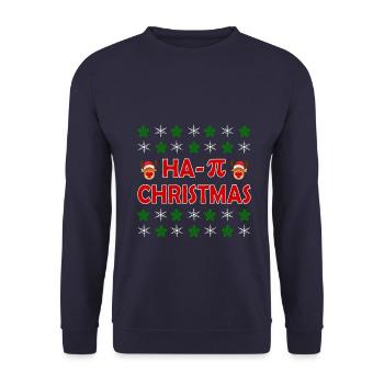 Math Teacher Christmas Pi Ugly Christmas - Unisex Sweatshirt - navy - Front - Alina (178cm) & Michal (187cm)