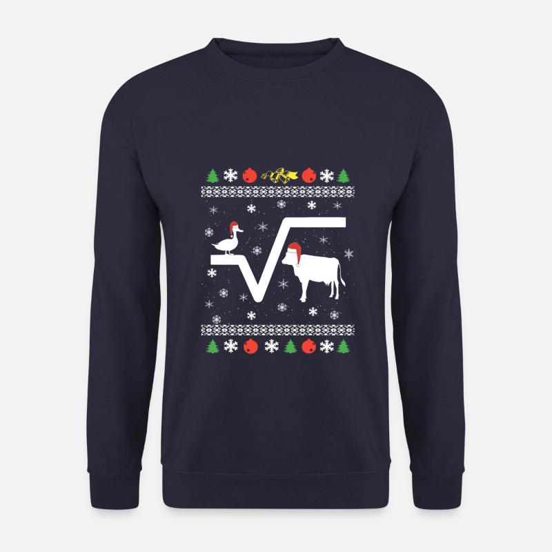 Math de vache de canard de racine de canard Noël moche - Sweat-shirt Unisexe - marine