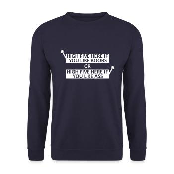 Boobs or Ass - Unisex Sweatshirt - navy - Front - Alina (178cm) & Michal (187cm)