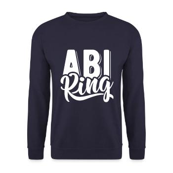 Abi King - Abitur - Spruch - Unisex Pullover - Navy - Vorne - Alina (178cm) & Michal (187cm)