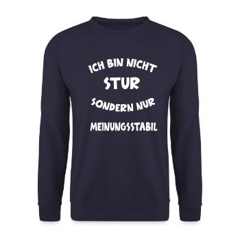 Lustiger Spruch Sprüche Lachen Humor Humorvoll - Unisex Pullover - Navy - Vorne - Alina (178cm) & Michal (187cm)