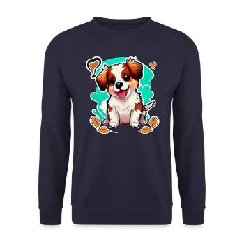 Chien mignon: coup de foudre - Sweat-shirt Unisexe - marine - Devant - Alina (178cm) & Michal (187cm)