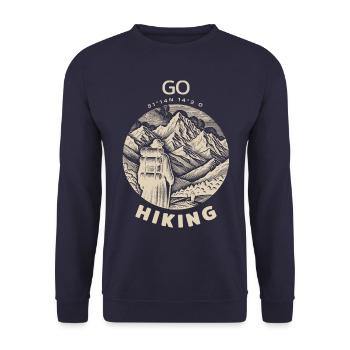 Hiking Man - Unisex Pullover - Navy - Vorne - Alina (178cm) & Michal (187cm)