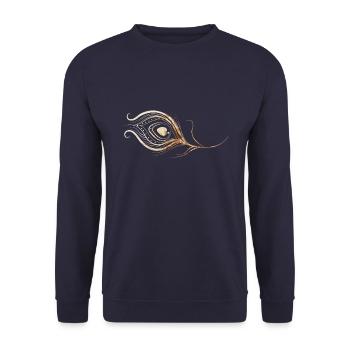 feather - Unisex Sweatshirt - navy - Front - Alina (178cm) & Michal (187cm)