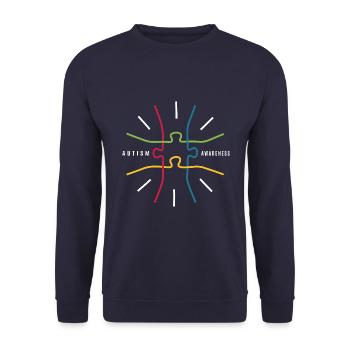 Autism Awareness Puzzle Accept Love - Unisex Sweatshirt - navy - Front - Alina (178cm) & Michal (187cm)