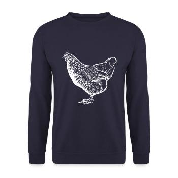 Chicken - Drawing - Chickens Fan - Unisex Sweatshirt - navy - Front - Alina (178cm) & Michal (187cm)