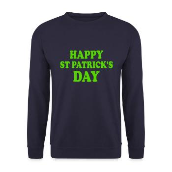 happy st patricks day - Unisex Sweatshirt - navy - Front - Alina (178cm) & Michal (187cm)