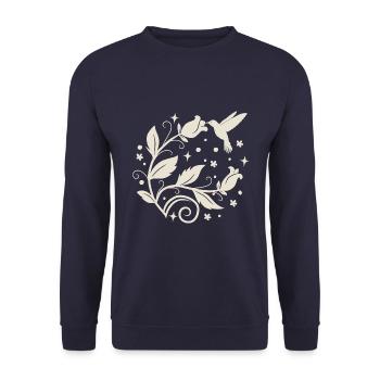 Colibri - plantes exotiques et oiseaux pour dames - Sweat-shirt Unisexe - marine - Devant - Alina (178cm) & Michal (187cm)